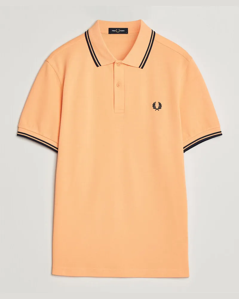 Fred Perry Twin Tipped Polo Shirt Peach Orange