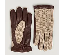 Adam Crochet Woll Lined Glove Chestnut/Beige