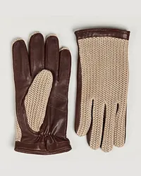 Hestra Adam Crochet Woll Lined Glove Chestnut/Beige Braun