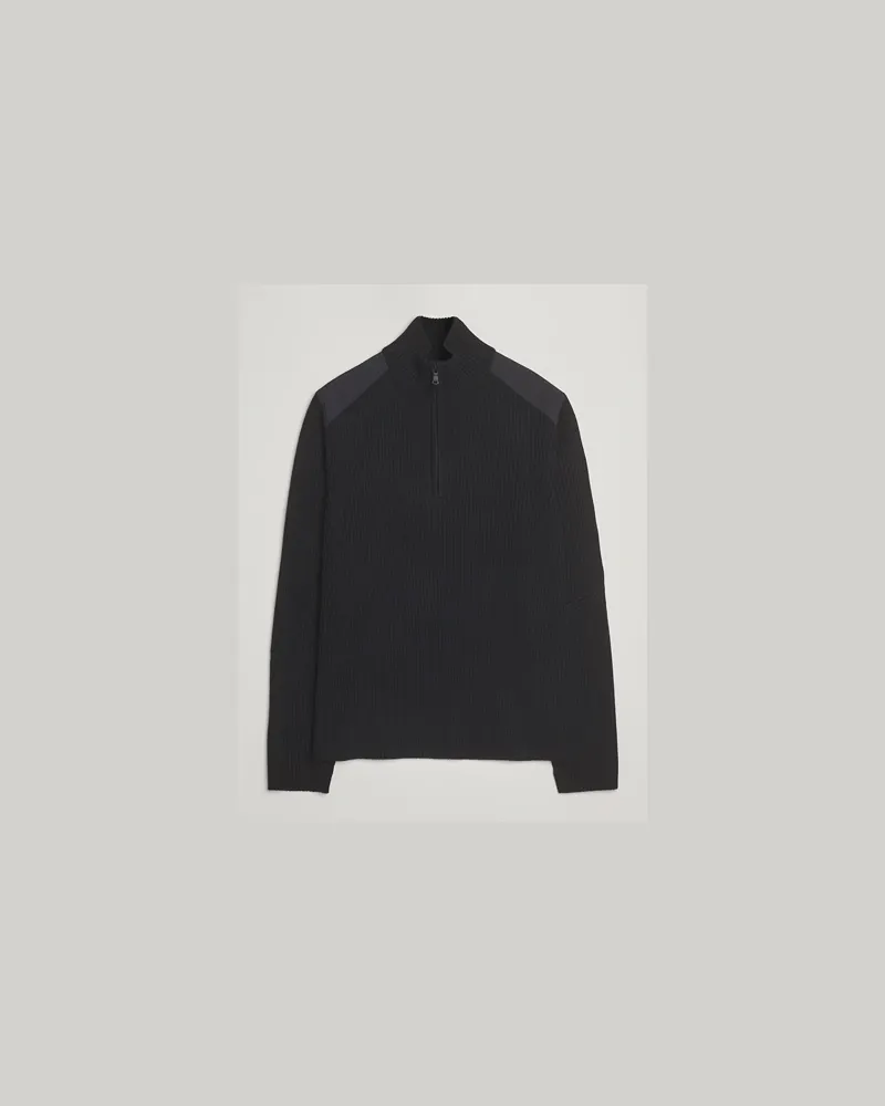 J.Lindeberg Martin Knitted Hybrid Half Zip Black Schwarz