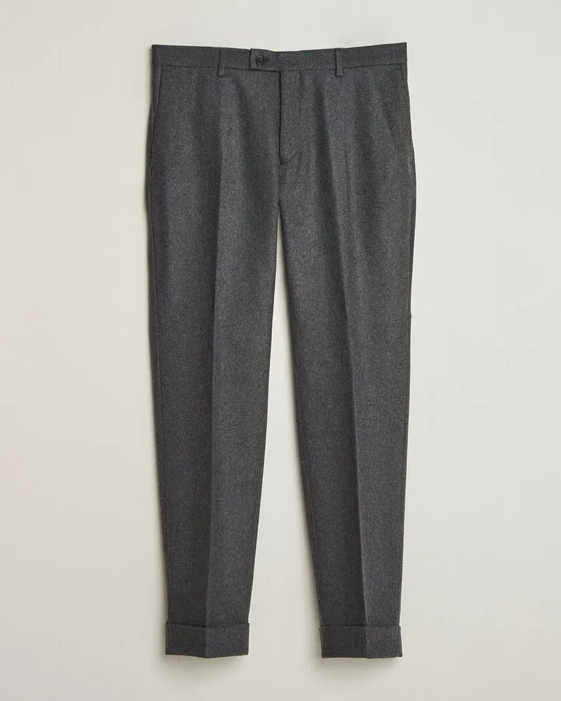 Morris Flannel Suit Trousers Grey Grau