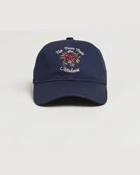 Drôle de Monsieur Flower Slogan Baseball Cap Dark Navy Blau