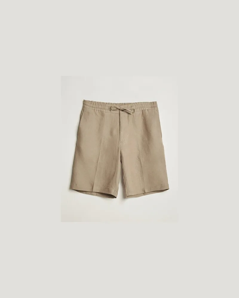 J.Lindeberg Brady Drape Linen Shorts Nutmeg Braun