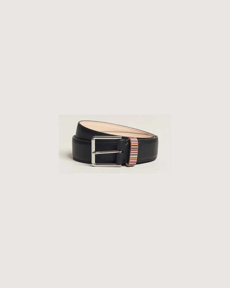 Paul Smith Leder Stripe Belt Black Schwarz