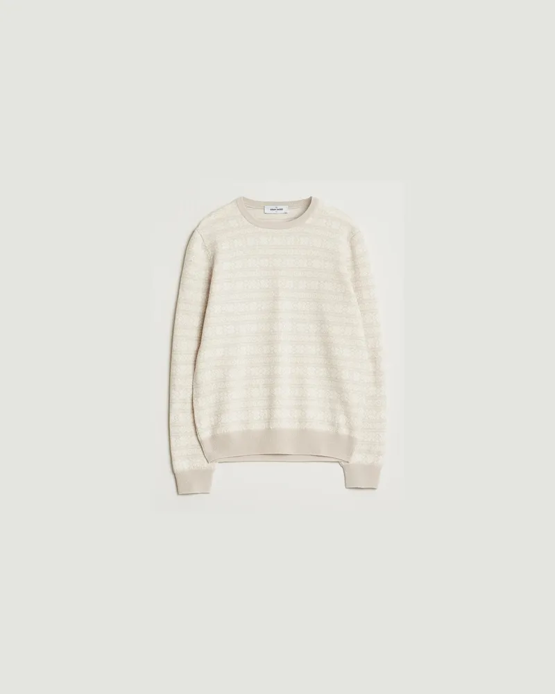 Gran Sasso Wool/Cashmere Fairisle Sweater Beige Melange Beige