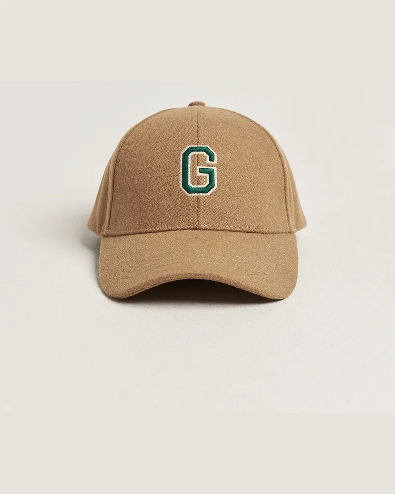 Gant G Badge Wool Melton Cap Autumn Yellow Braun
