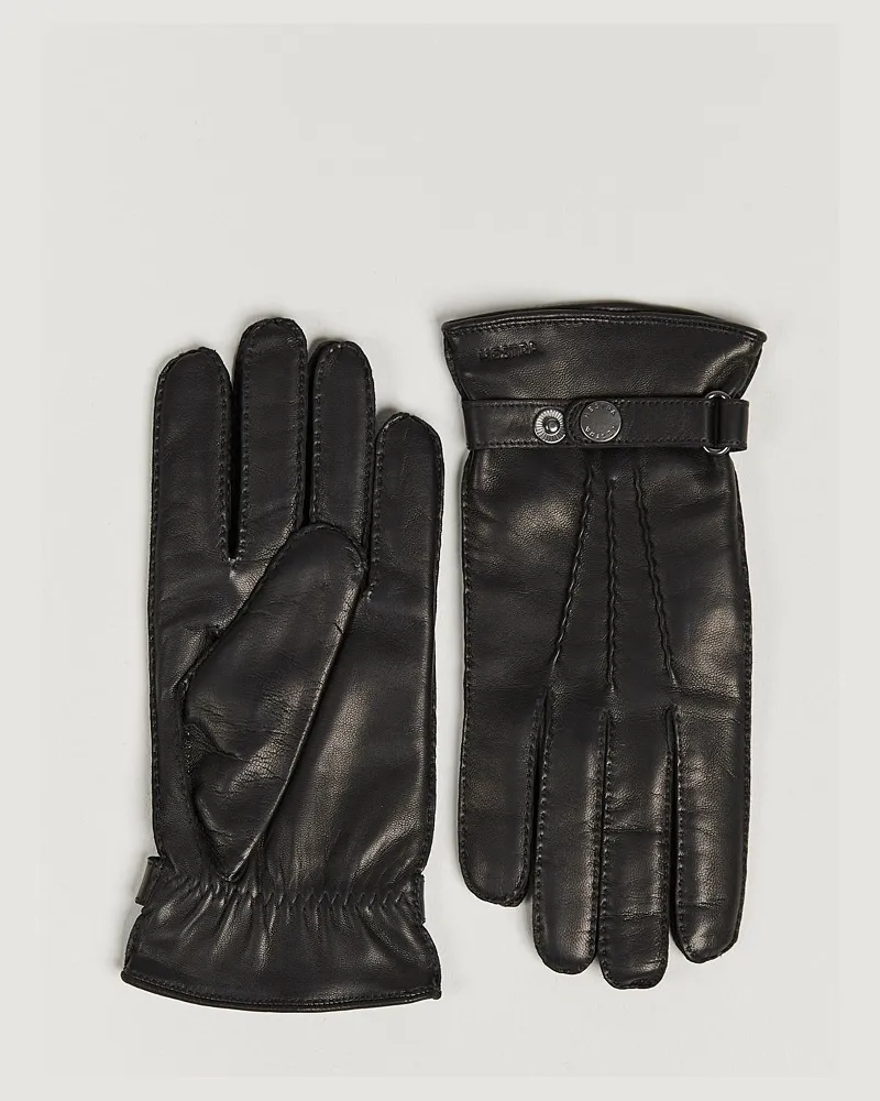 Hestra Jake Wool Lined Buckle Glove Black Schwarz