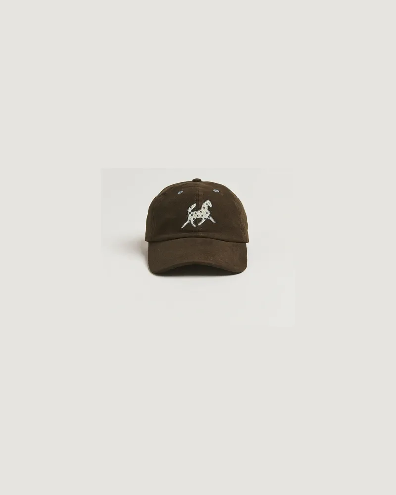 Drake's Horse Applique Moleskin Baseball Cap Brown Braun