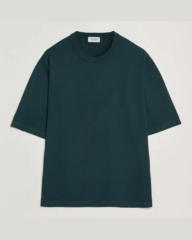 John Smedley Tindall Sea Island Cotton T-Shirt Rainforest Grün