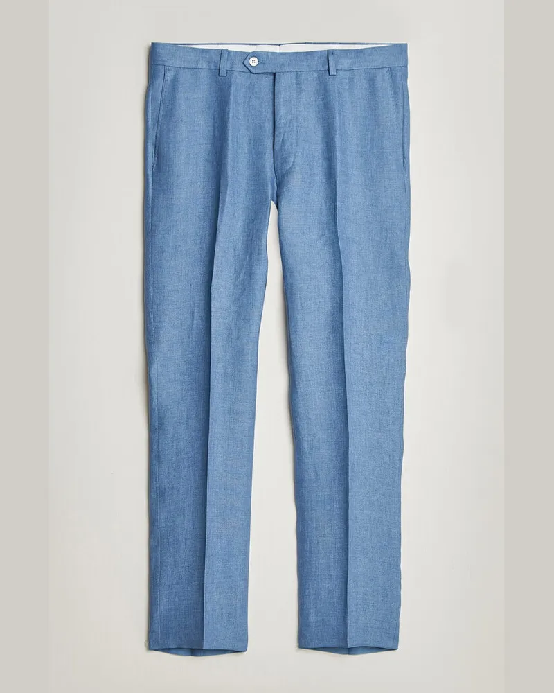 Oscar Jacobson Dandy Linen Trousers Light Blue Blau