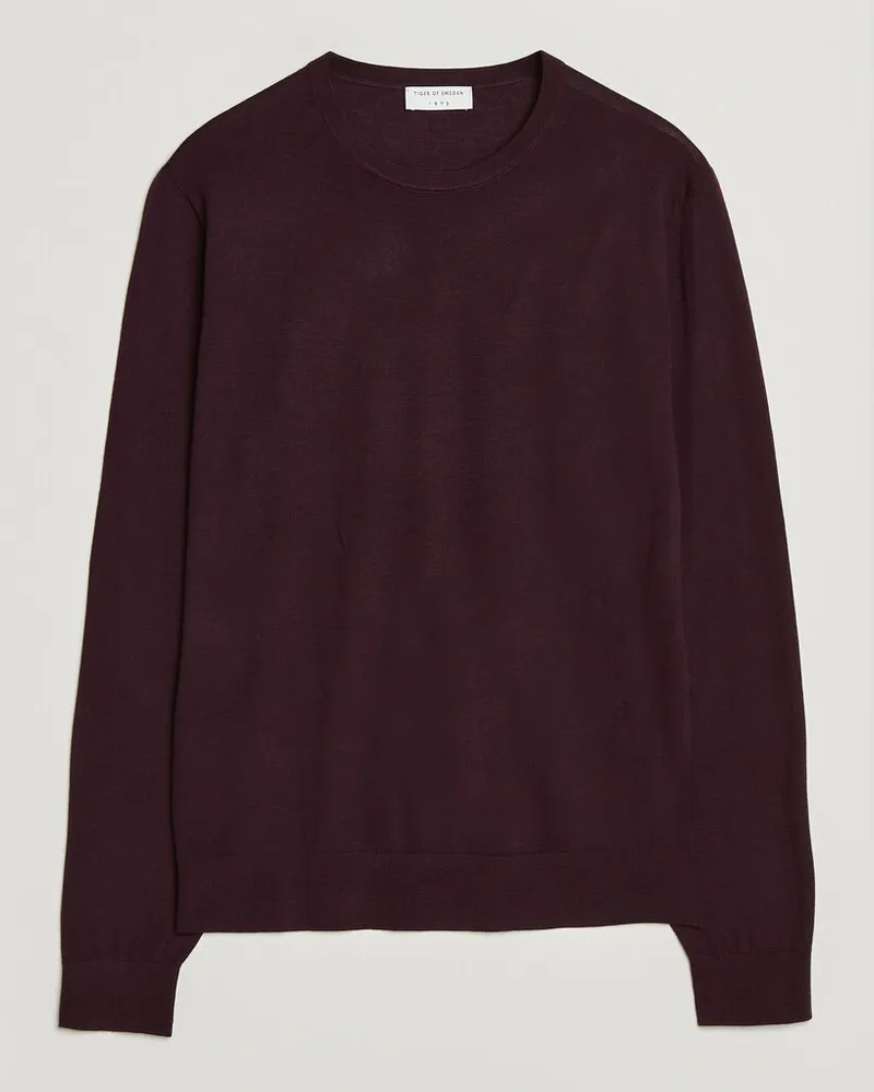 Tiger of Sweden Connor Extra Fine Merino Crew Neck Pullover Aubergine Lila