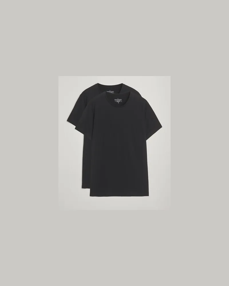Bread & Boxers 2-Pack Lightweight Cotton T-Shirt Black Schwarz