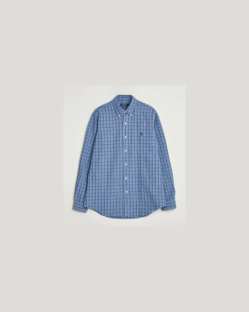 Ralph Lauren Custom Fit Checked Shirt Blue Heather Multi Blau