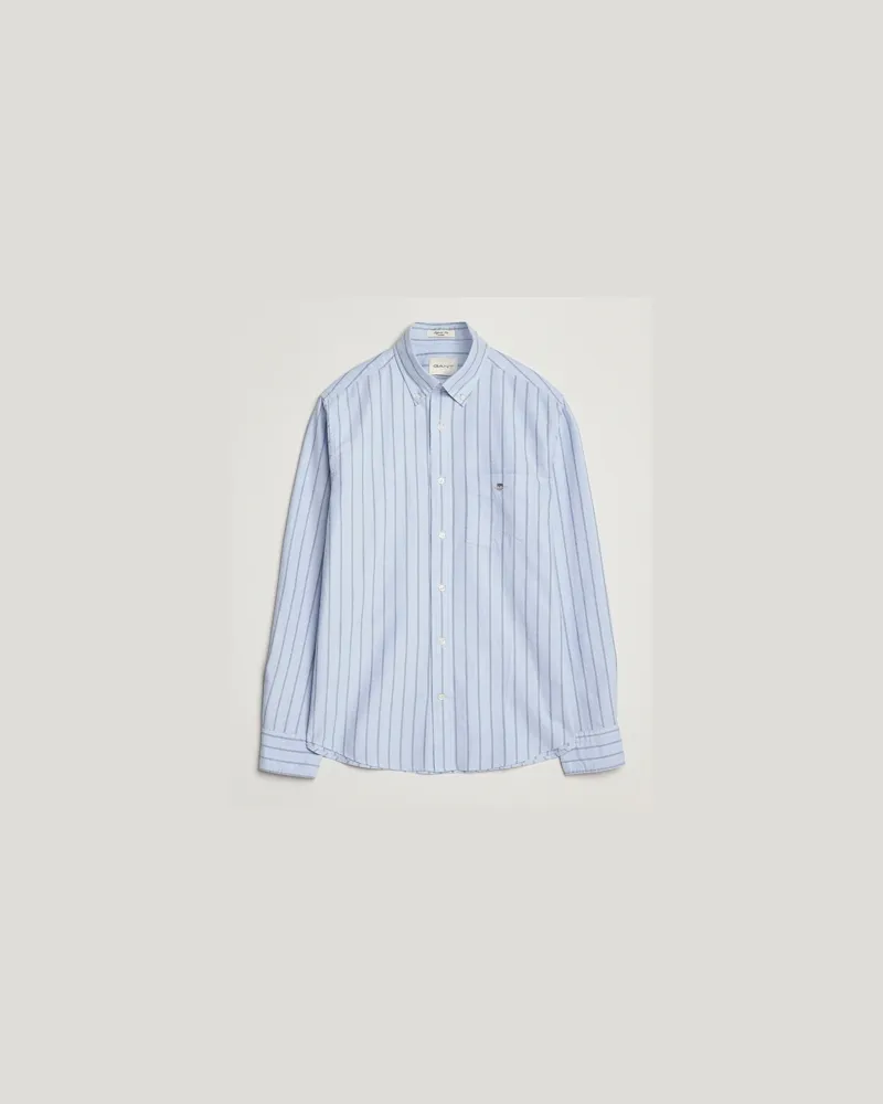 Gant Regular Fit Classic Oxford Striped Shirt Light Blue Blau