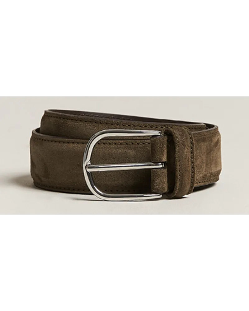 Anderson's Suede 3,5 cm Belt Green Grün