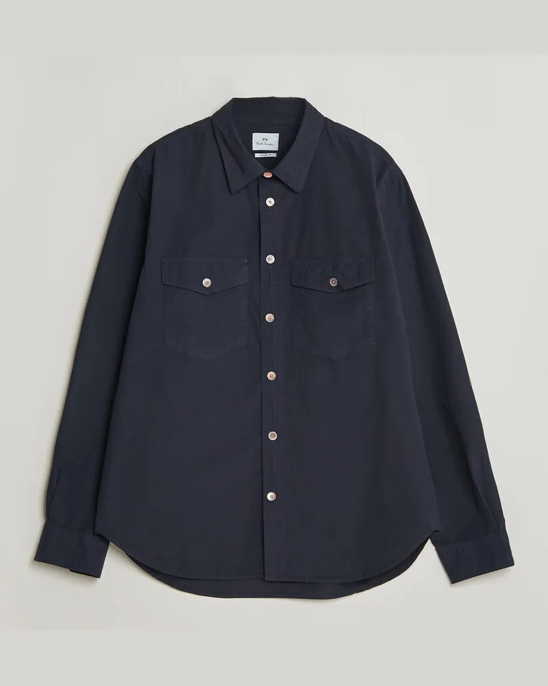 Paul Smith Cotton Pocket Overshirt Navy Blau