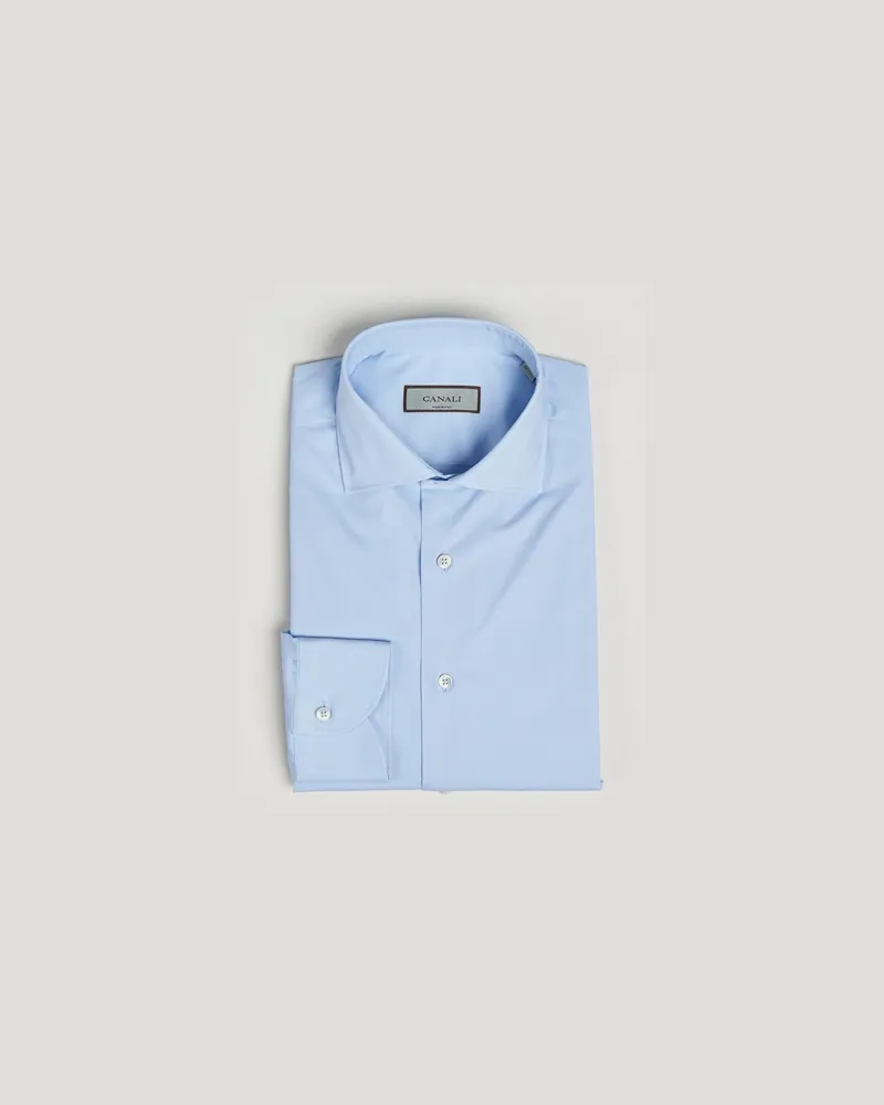 Canali Slim Fit Cotton/Stretch Shirt Light Blue Blau