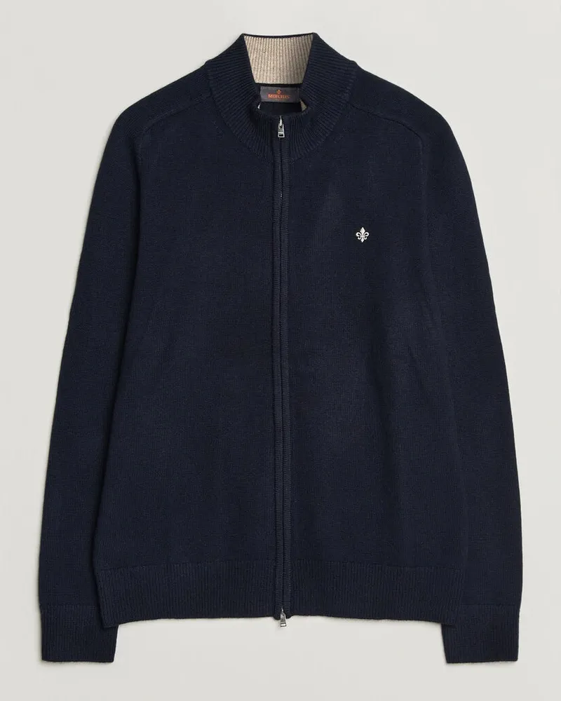 Morris Hertford Zip Cardigan Navy Blau