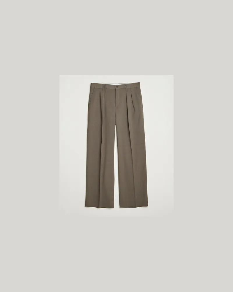 Filippa K Milo Wide Wool Trousers Driftwood Braun
