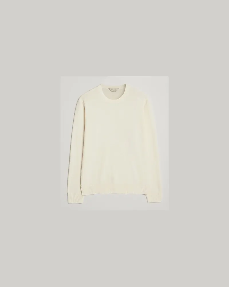 Gran Sasso Wool/Cashmere Washed Crew Neck Cream Melange Beige