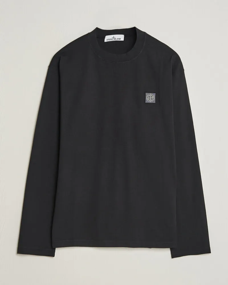 Stone Island Organic Cotton Jersey Long Sleeve T-Shirt Black Schwarz
