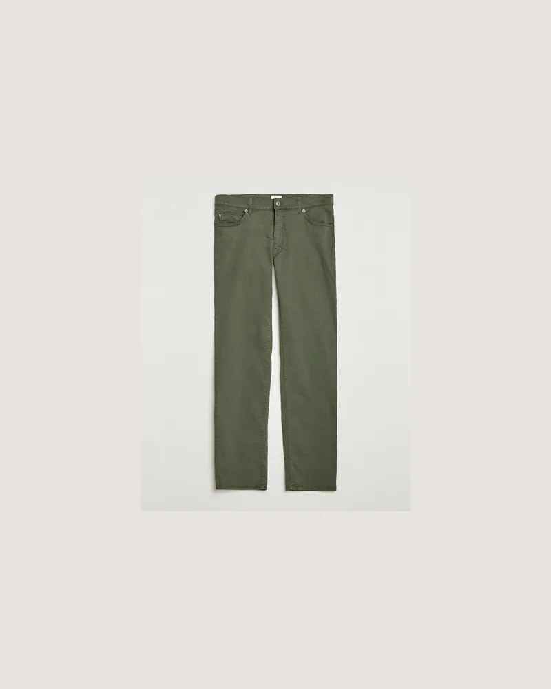 Brax Cadiz Cotton Satin 5-Pocket Pants Olive Grün
