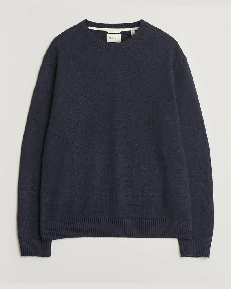 Gant Cotton/Cashmere Knitted Sweater Evening Blue Blau