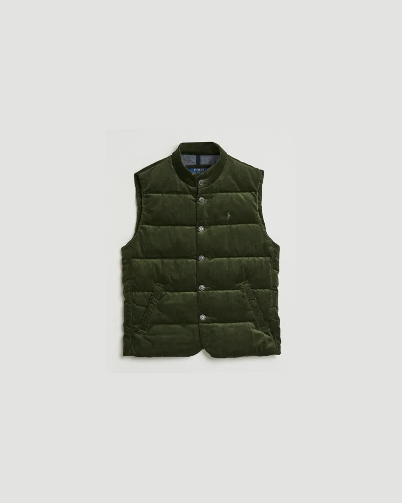 Ralph Lauren Quilted Corduroy Vest Country Olive Grün