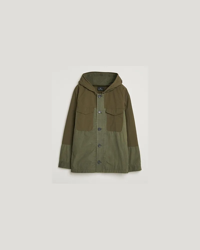 Paul Smith Cotton Ripstop Hooded Jacket Dark Green Grün