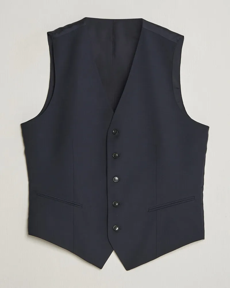 Tiger of Sweden Winston Wool Travel Waistcoat Dark Ink Blau