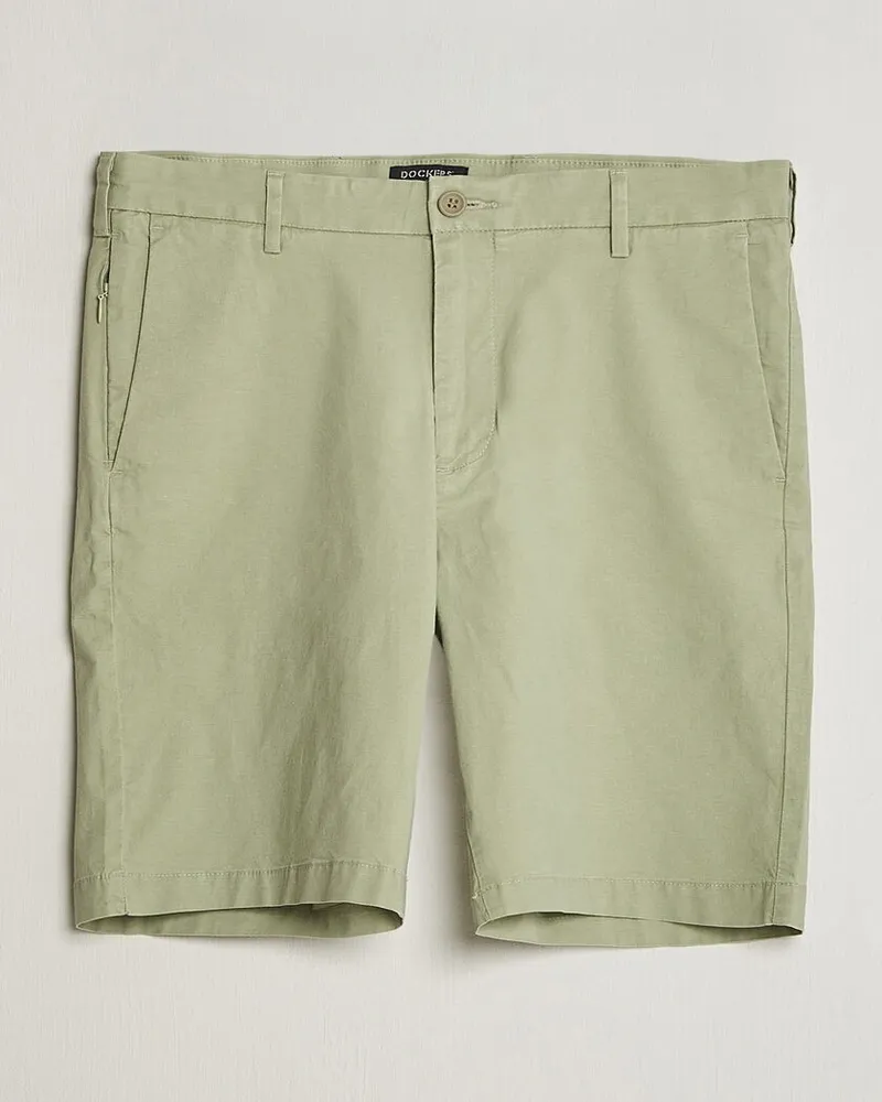 Dockers Slim Cotton/Linen Shorts Tea Grün