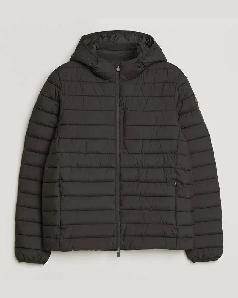 Save The Duck Juncus Matt Lightweight Hood Jacket Brown Black Braun