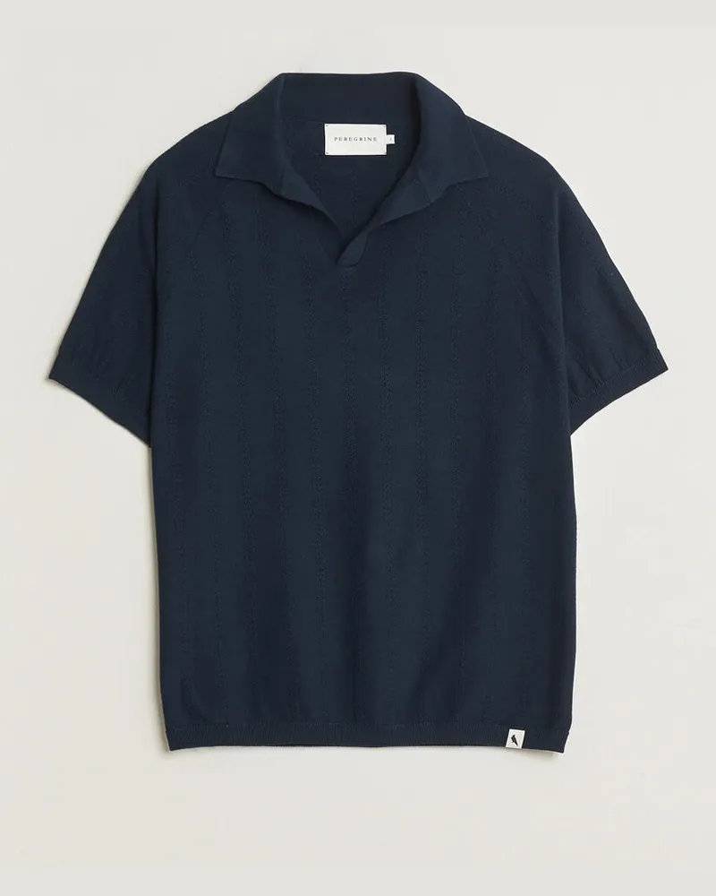 Peregrine Alma Cotton Structure Polo Navy Blau