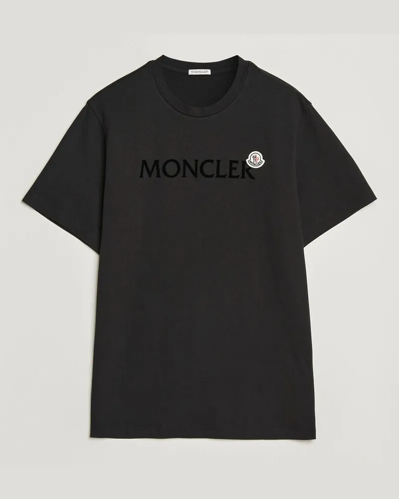 Moncler Lettering Logo T-Shirt Black Schwarz