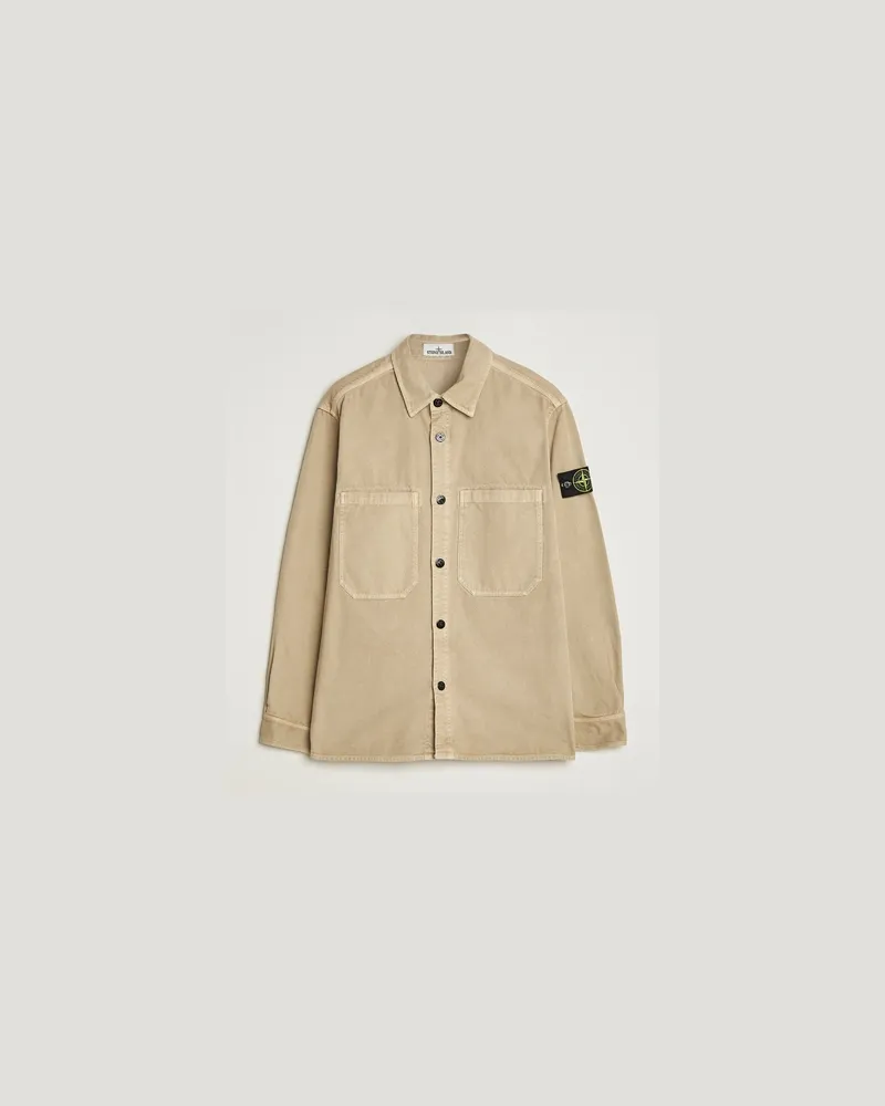 Stone Island Organic Panama Cotton Overshirt Desert Beige