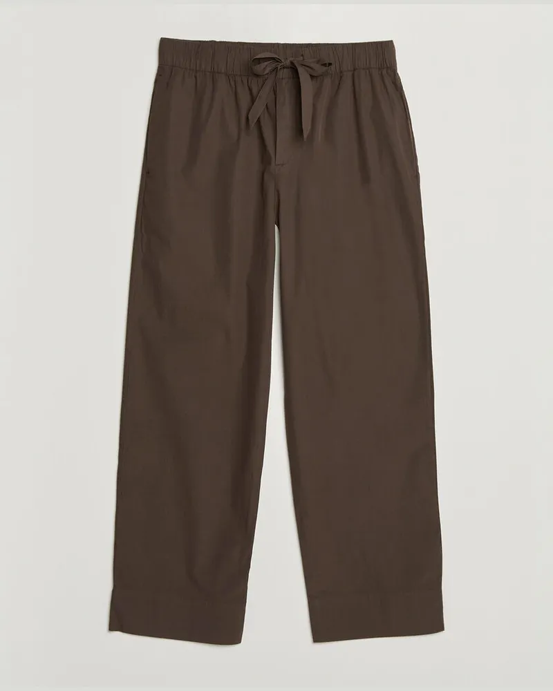 TEKLA Poplin Pyjama Pants Coffee Braun