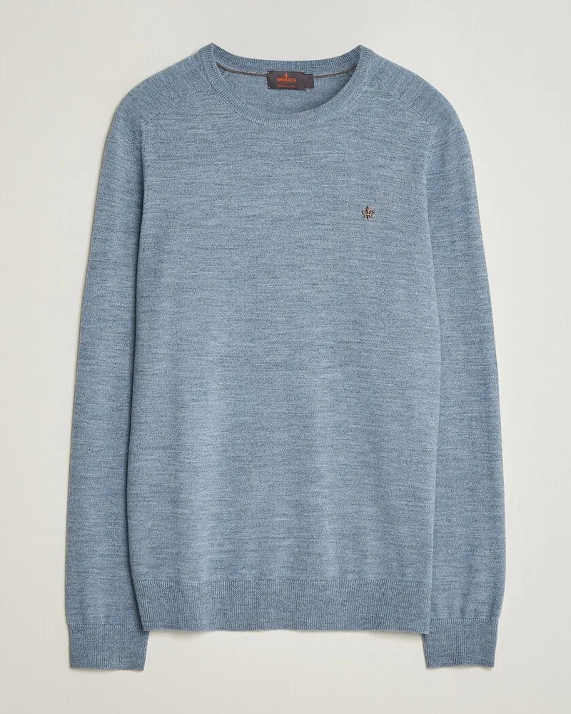 Morris Merino O-Neck Light Blue Blau