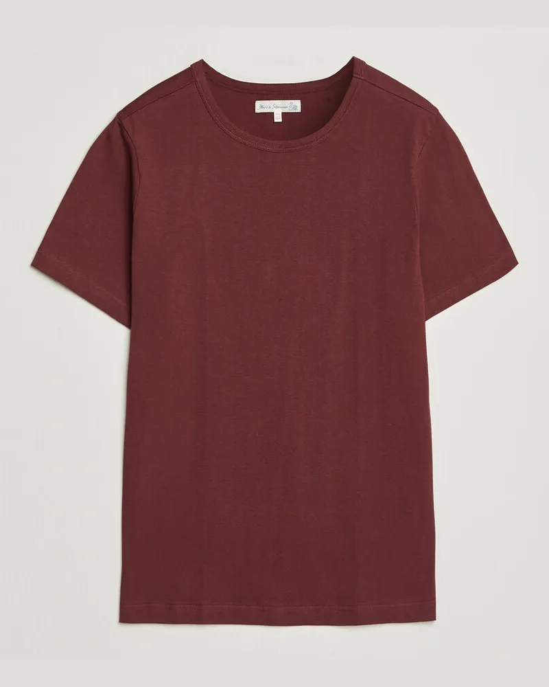 Merz b. Schwanen 1950s Classic Loopwheeled T-shirt Burgundy Rot