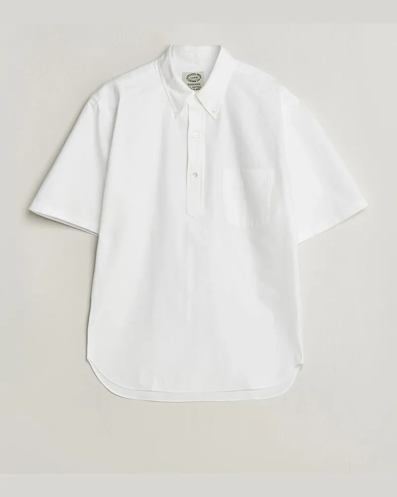 Kamakura Shirts Vintage Ivy Half Sleeve Oxford Popover White Weiß