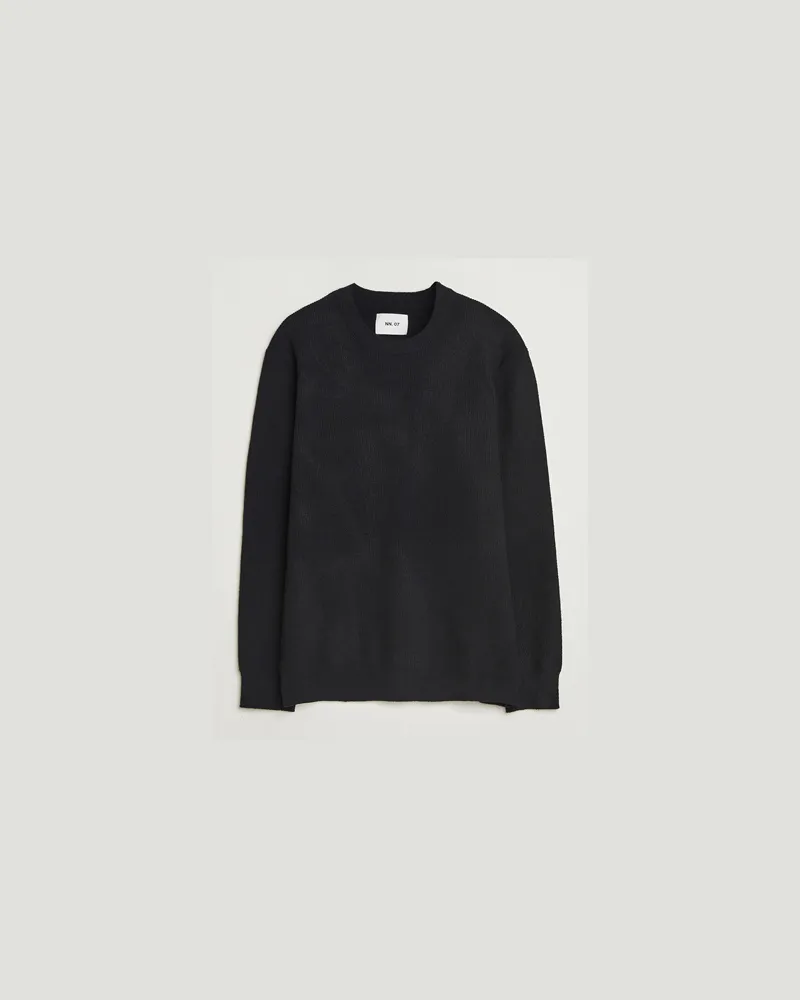 NN 07 NN07 Danny Rib Knitted Crew Neck Black Schwarz
