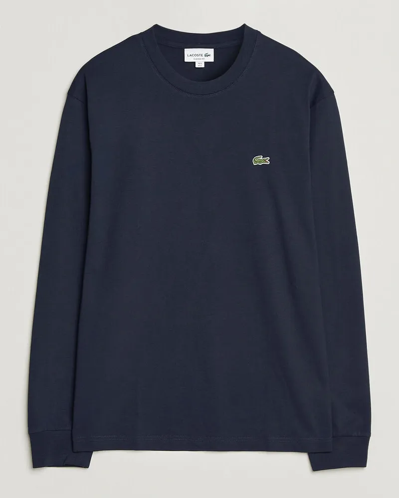 Lacoste Crew Neck Long Sleeve T-Shirt Navy Blue Blau