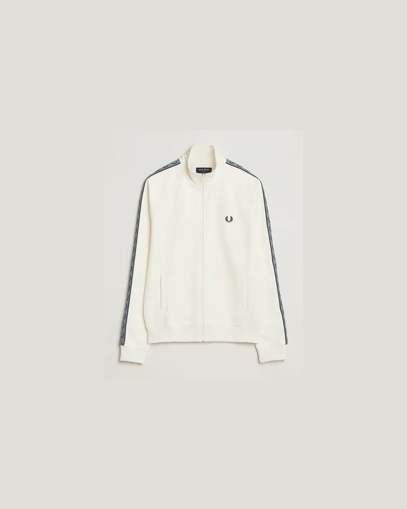Fred Perry Taped Track Jacket Ecru Weiß