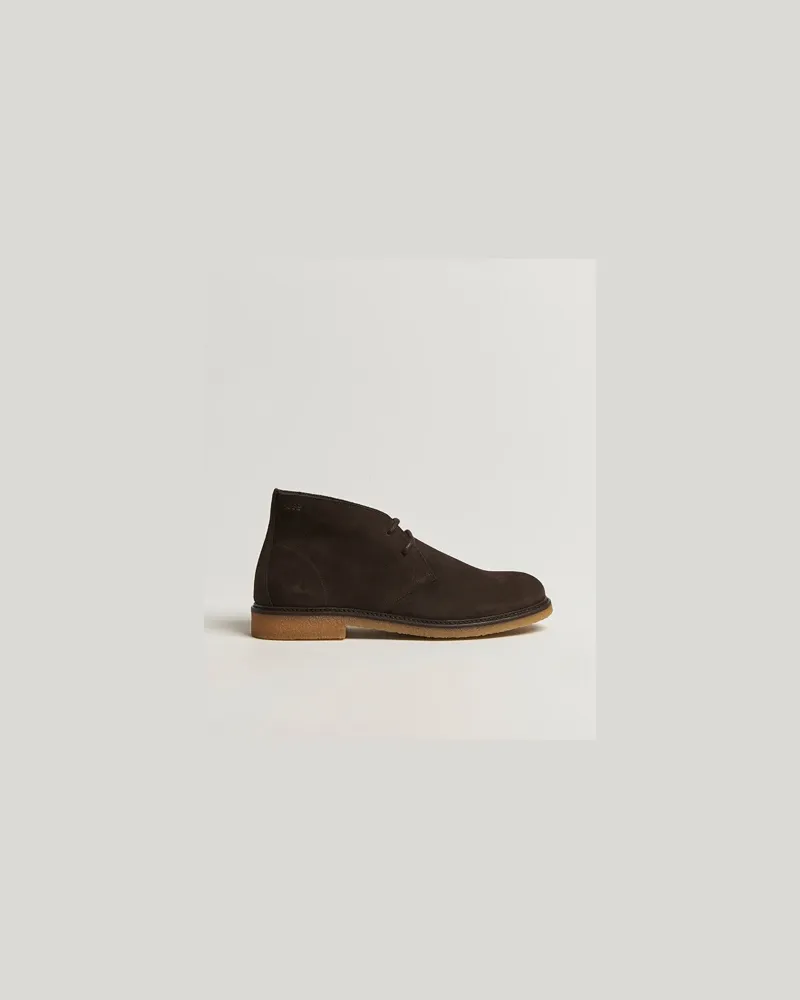 HUGO BOSS Kope Suede Desert Boots Dark Brown Braun