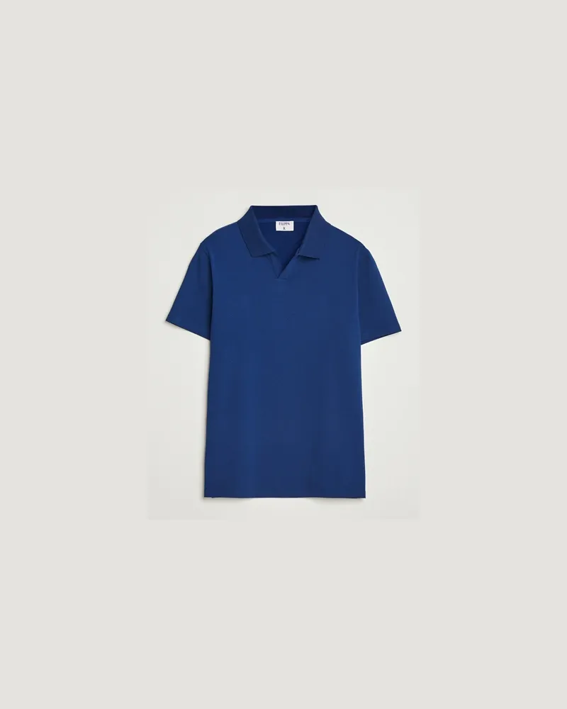 Filippa K Soft Lycra Polo T-Shirt Royal Navy Blau