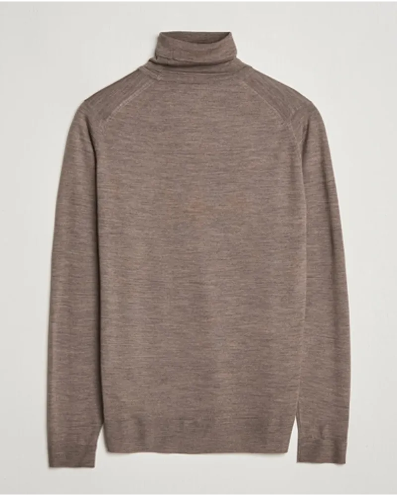 John Smedley Cherwell Extra Fine Merino Rollneck Mushroom Brown Braun