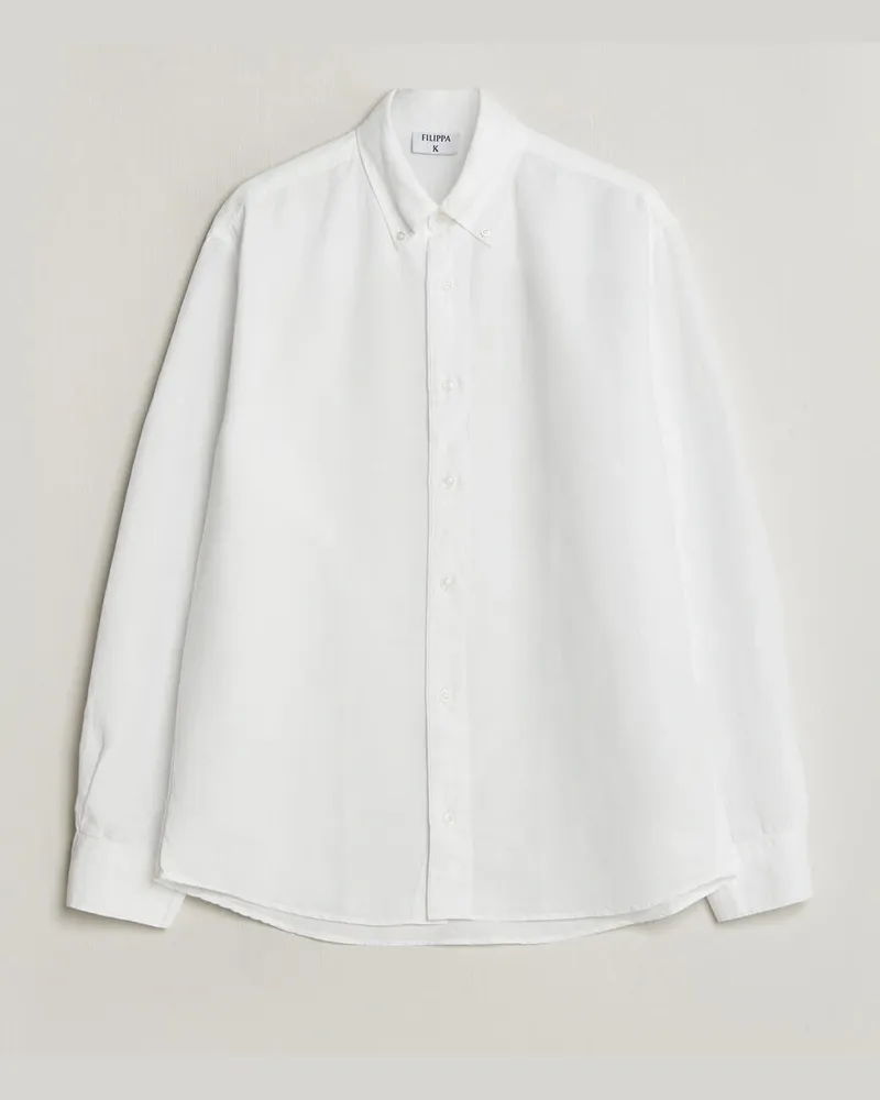 Filippa K Relaxed Cotton/Linen Shirt White Weiß