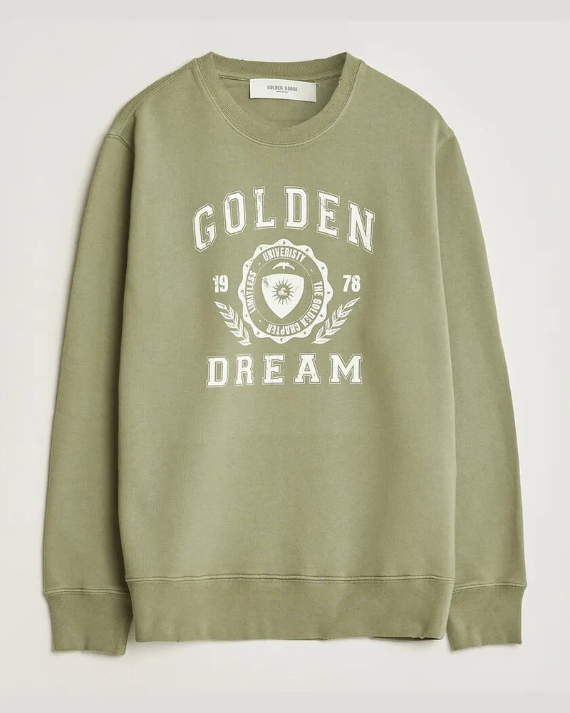 Golden Goose Garment Dyed Sweatshirt Vintage Kalamata Grün