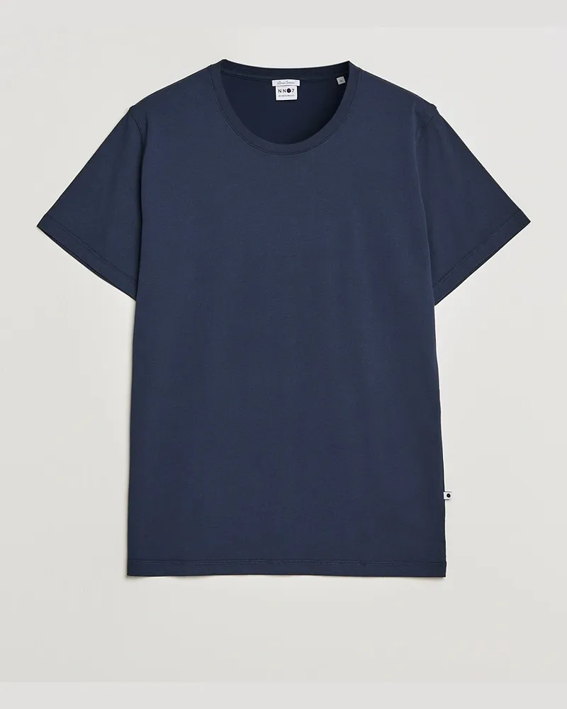 NN 07 Pima Crew Neck Tee Navy Blue Blau