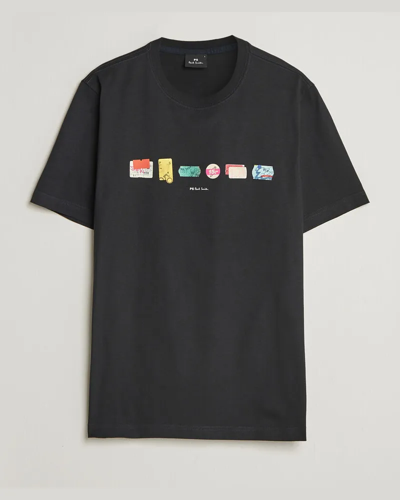Paul Smith In A Row Crew Neck T-Shirt Black Schwarz