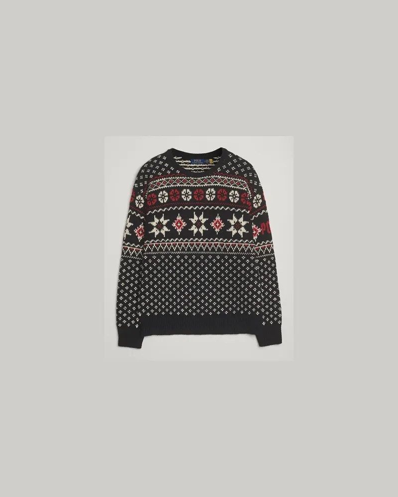 Ralph Lauren Cotton/Cashmere Sweater Black Combo Schwarz